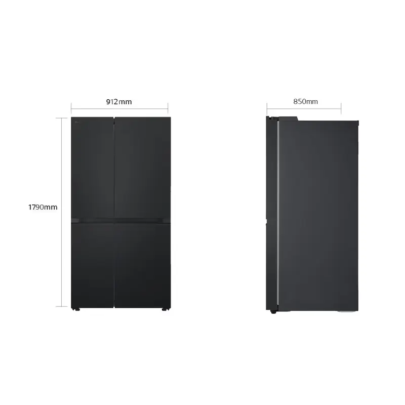 Lg Refrigeradora side by side 27p³ smart inverter negro matte